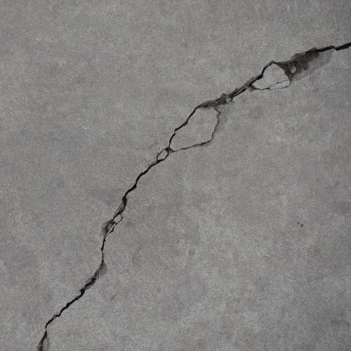 Cracked concrete slab