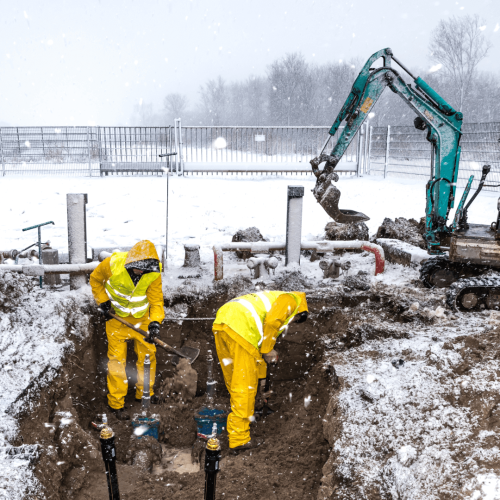 Calgary screw pile pros excavation in frozen ground thank to ground thawing